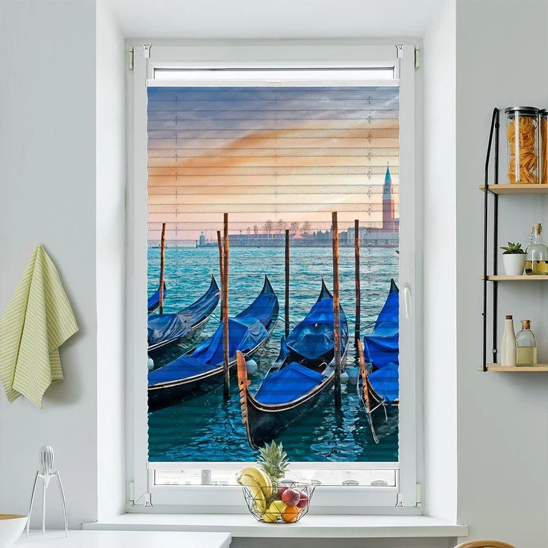 Wabenplissee Motiv "Venedig Gondeln Canale Grande"