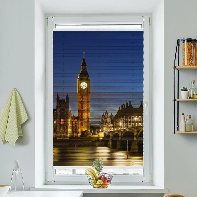 Wabenplissee Motiv "Big Ben London Westminster"