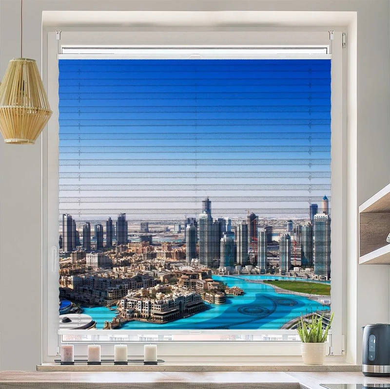 Wabenplissee Motiv "Dubai Skyline Downtown"