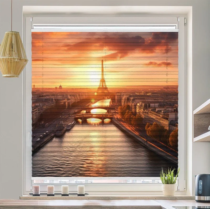 Wabenplissee Motiv "Eifelturm Seine Paris"