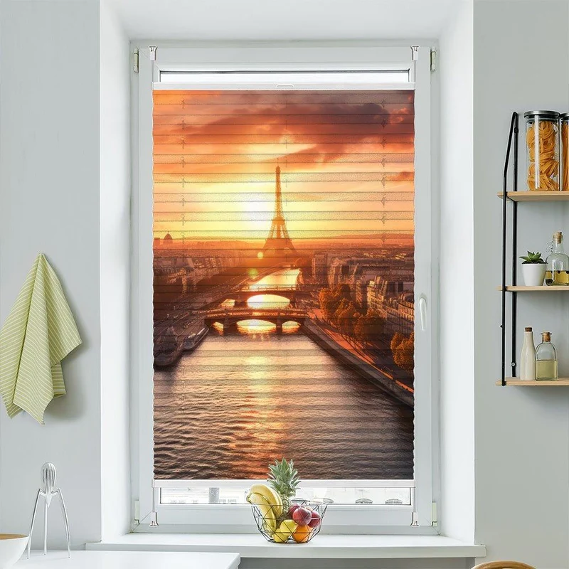Wabenplissee Motiv "Eifelturm Seine Paris"