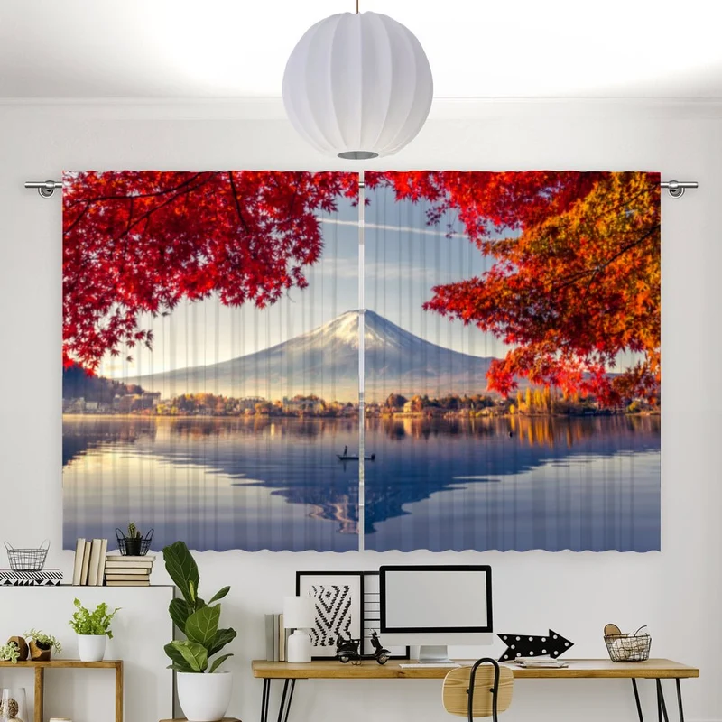Vorhang Motiv "Fujiyama Japan Herbst"