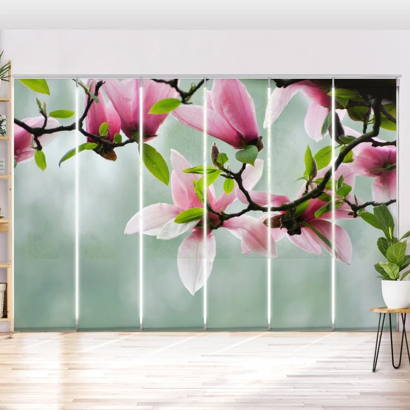 Schiebegardine Motiv "Magnolien Blüten"