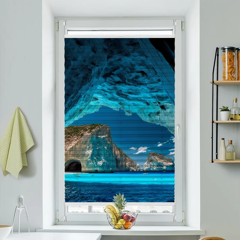 Wabenplissee Motiv "Meer Küste Strand"