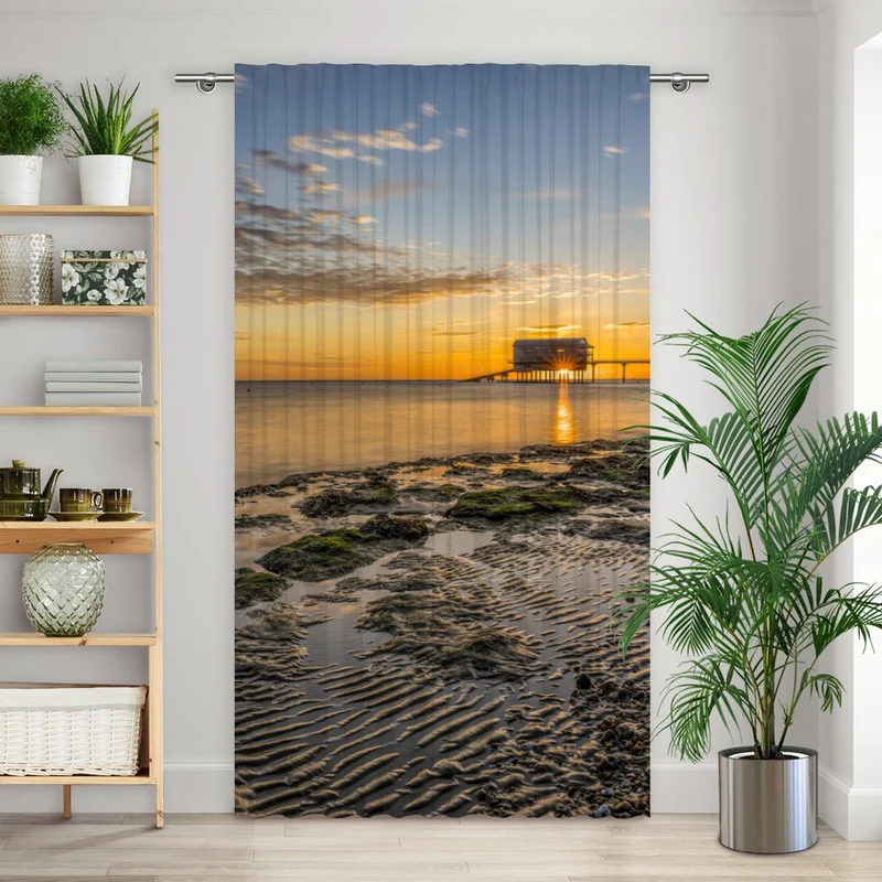 Vorhang Motiv "Bebridge Meer Sonnenaufgang"