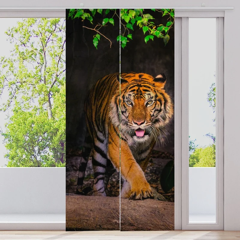 Schiebegardine Motiv "Tiger Indien"