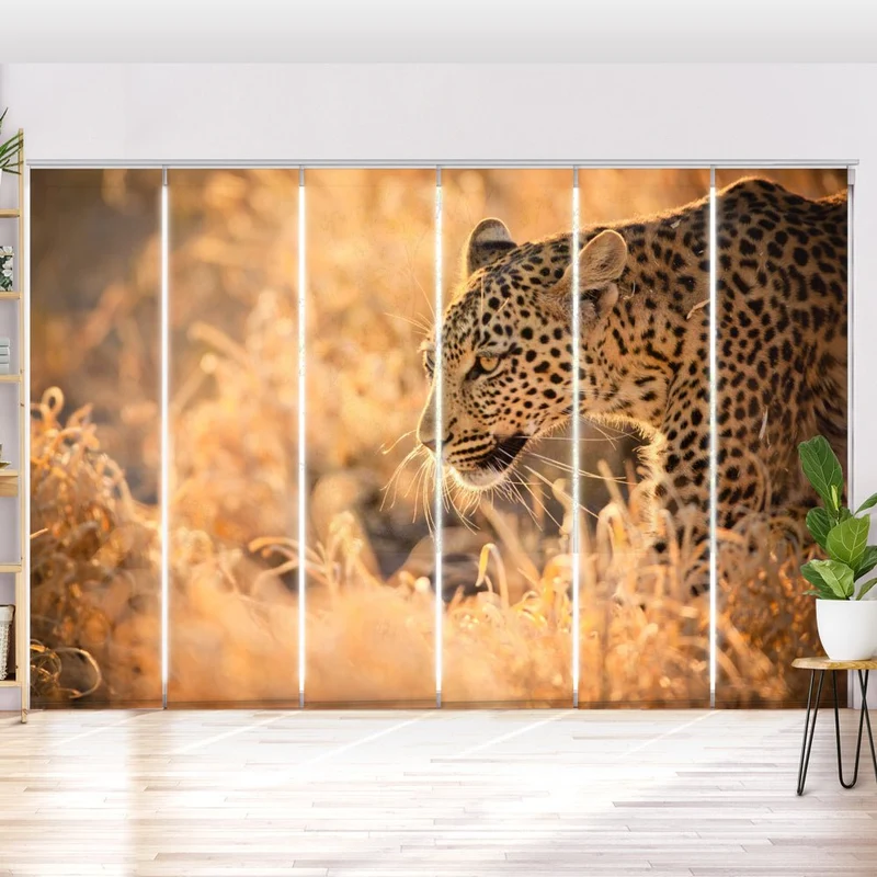 Schiebegardine Motiv "Leopard Afrika"