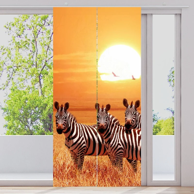 Schiebegardine Motiv "Zebras Afrika Savanne"