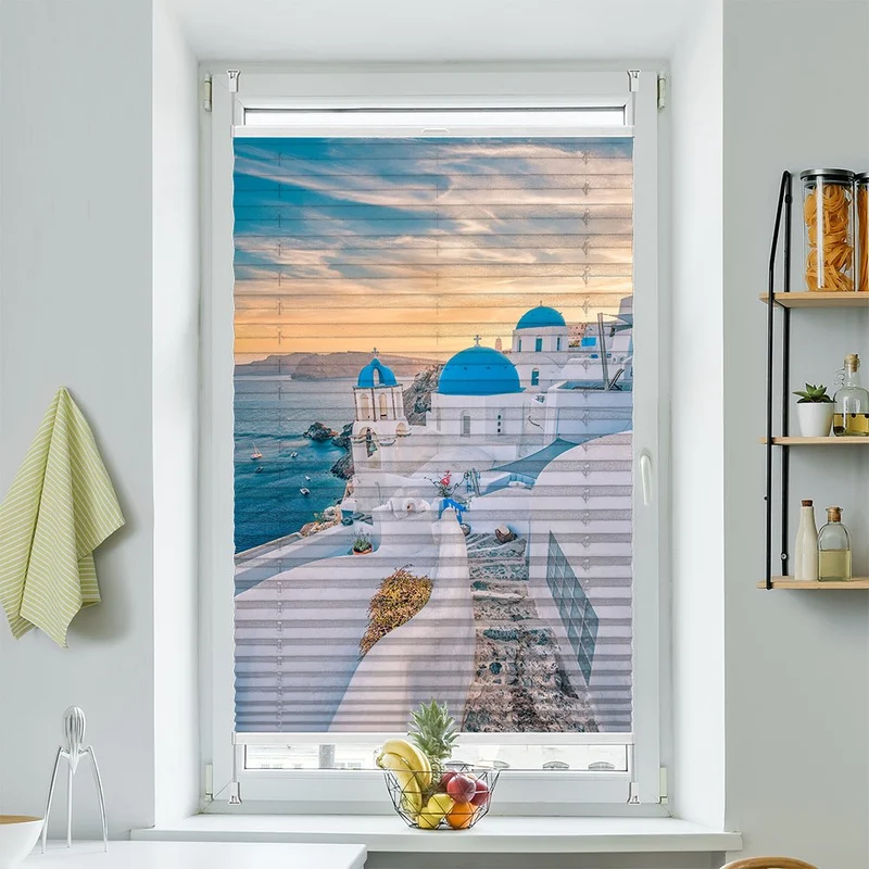 Wabenplissee Motiv "Santorini"