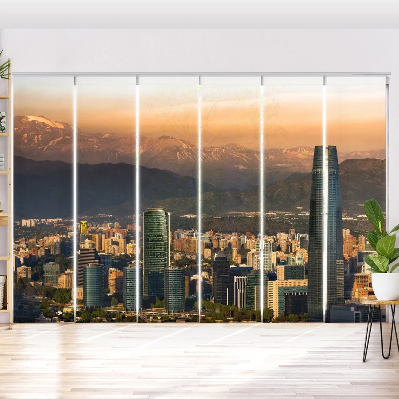 Schiebegardine Motiv "Skyline Santiago de Chile"