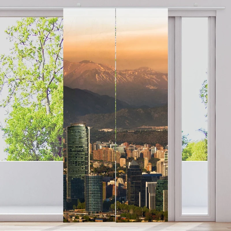 Schiebegardine Motiv "Skyline Santiago de Chile"