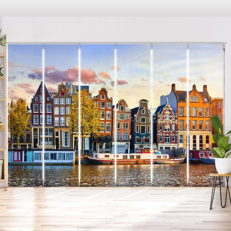 Schiebegardine Motiv "Amsterdan Gracht"