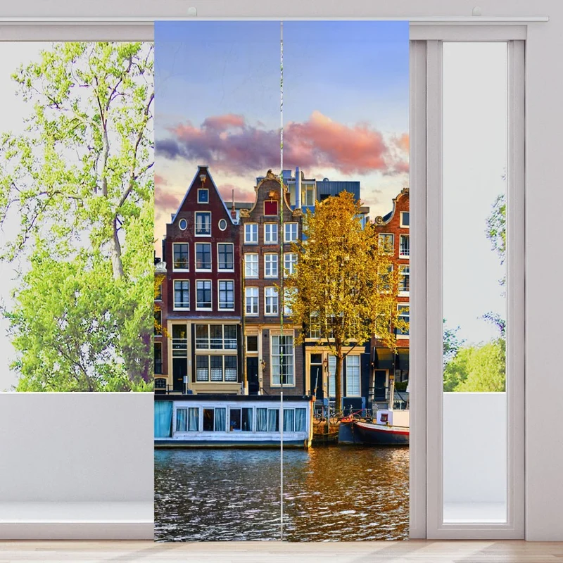 Schiebegardine Motiv "Amsterdan Gracht"