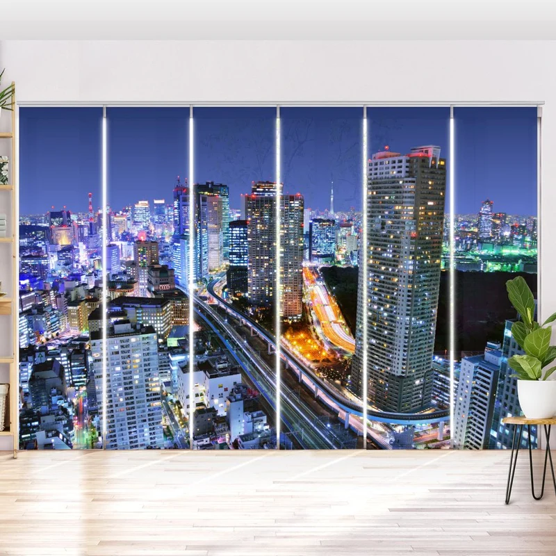 Schiebegardine Motiv "Skyline Tokio"