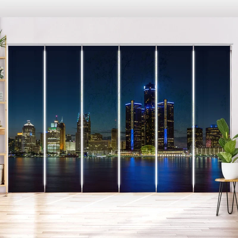 Schiebegardine Motiv "Skyline Detroit Ontario"