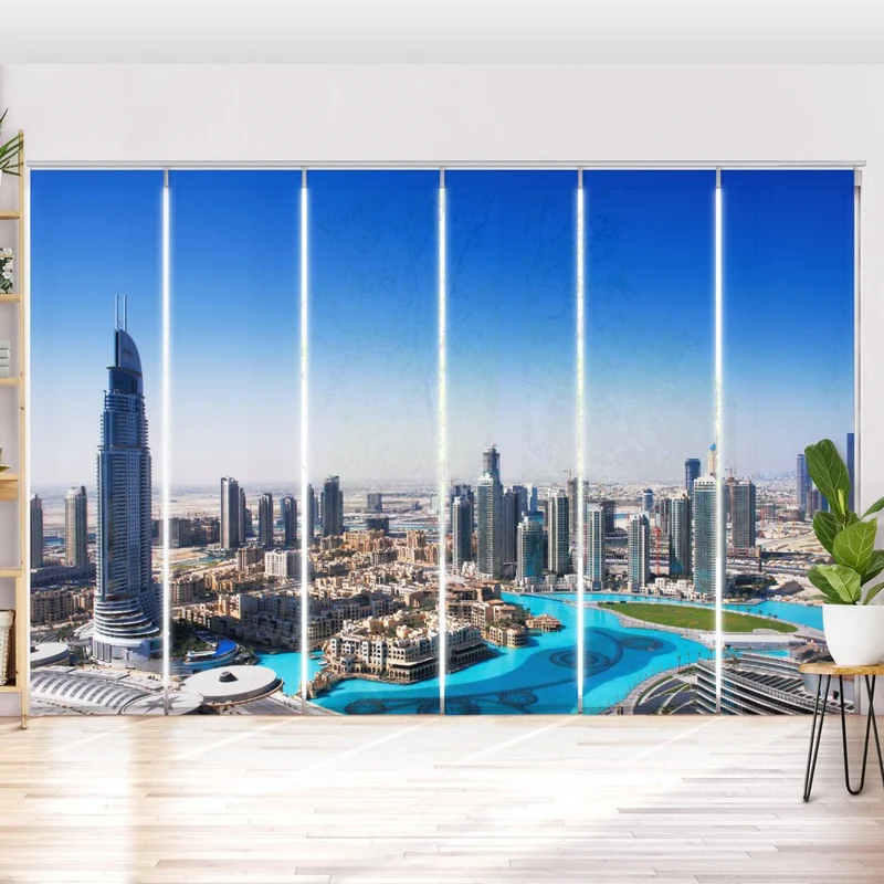 Schiebegardine Motiv "Skyline Dubai"