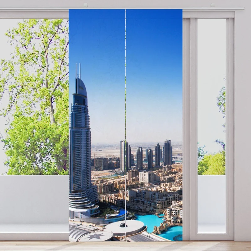 Schiebegardine Motiv "Skyline Dubai"