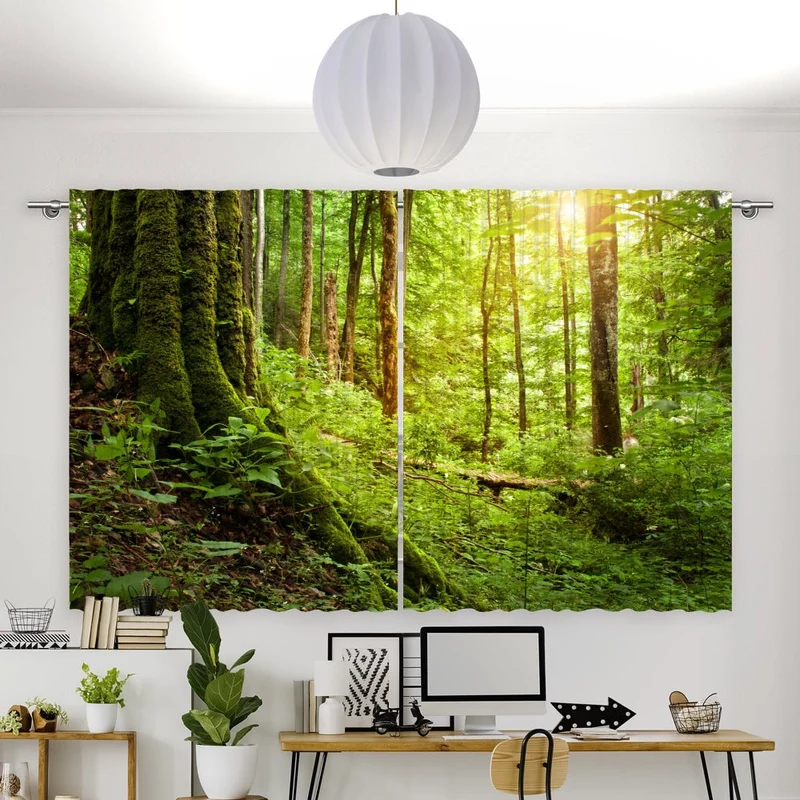 Vorhang Motiv "Urwald Baum Moos"