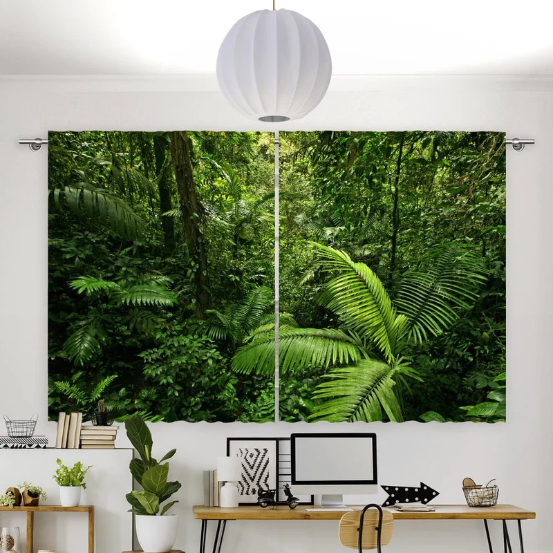 Vorhang Motiv "Urwald Farn Palme"