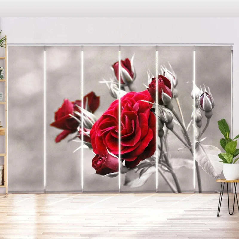 Schiebegardine Motiv "Rose vintage "