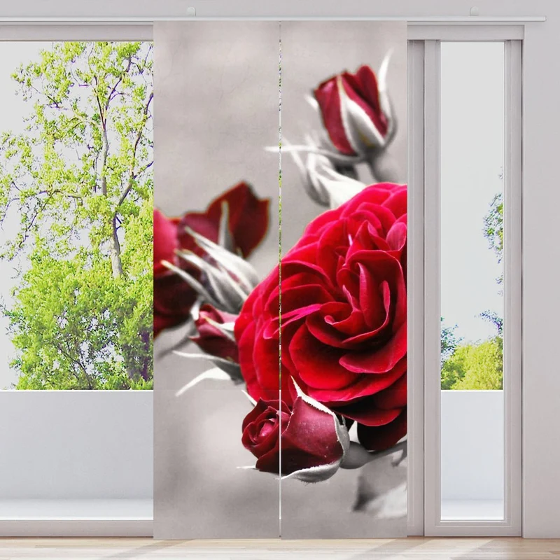Schiebegardine Motiv "Rose vintage "