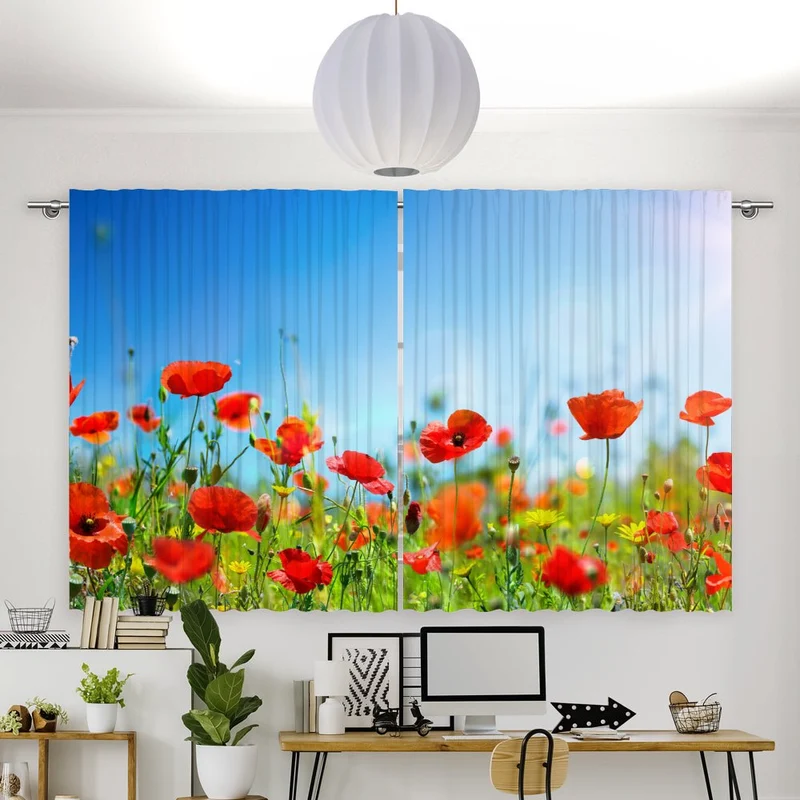Vorhang Motiv "Mohnfeld Wiese"