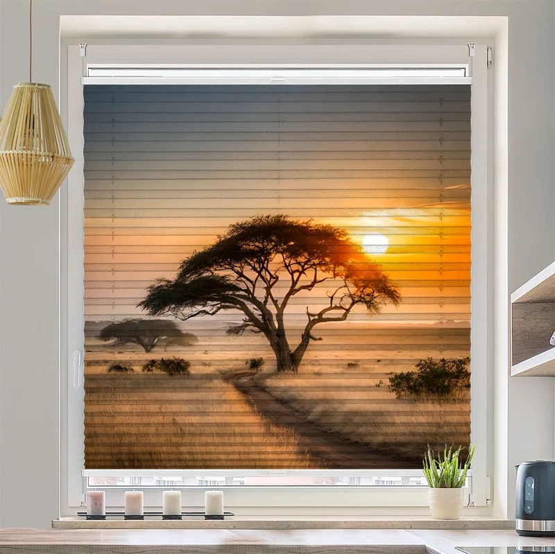 Wabenplissee Motiv "Wüste Afrika Savanne"