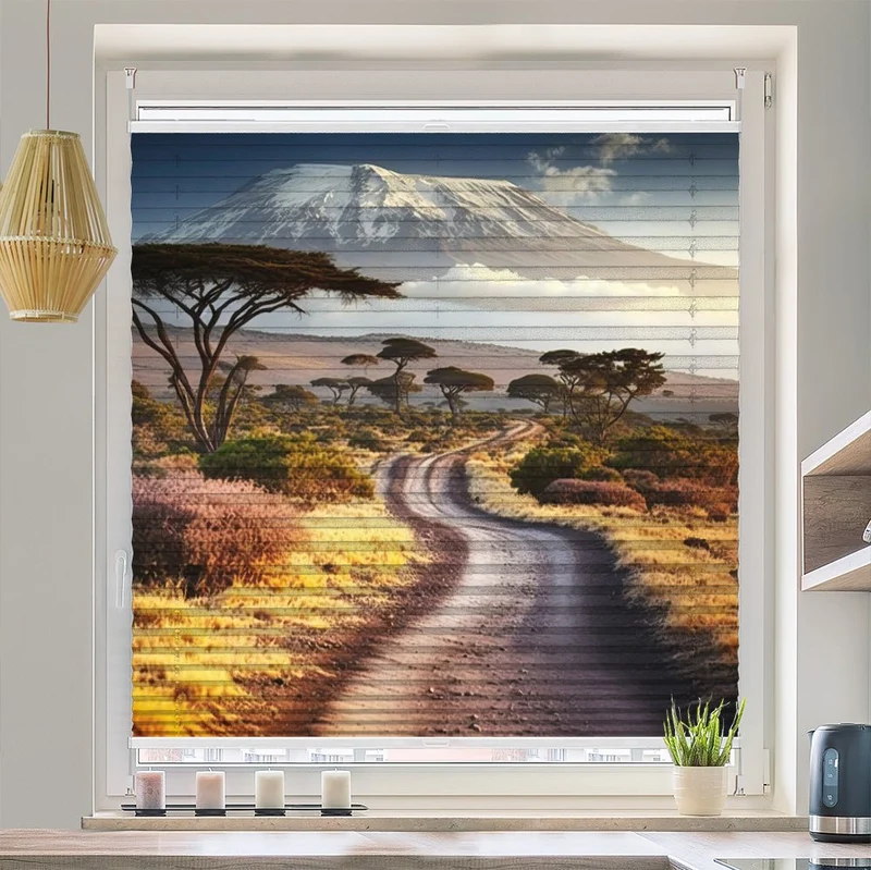Wabenplissee Motiv "Kilimandscharo Afrika"