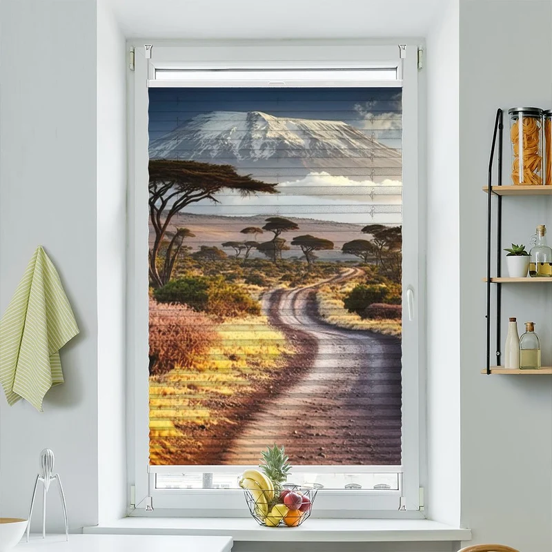 Wabenplissee Motiv "Kilimandscharo Afrika"