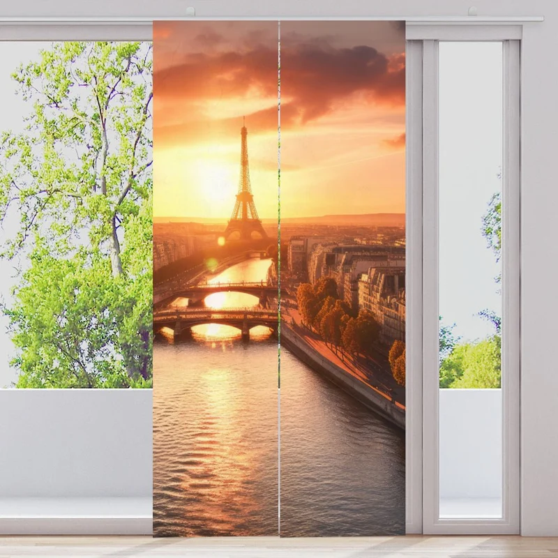 Schiebegardine Motiv "Eiffelturm Seine Paris"