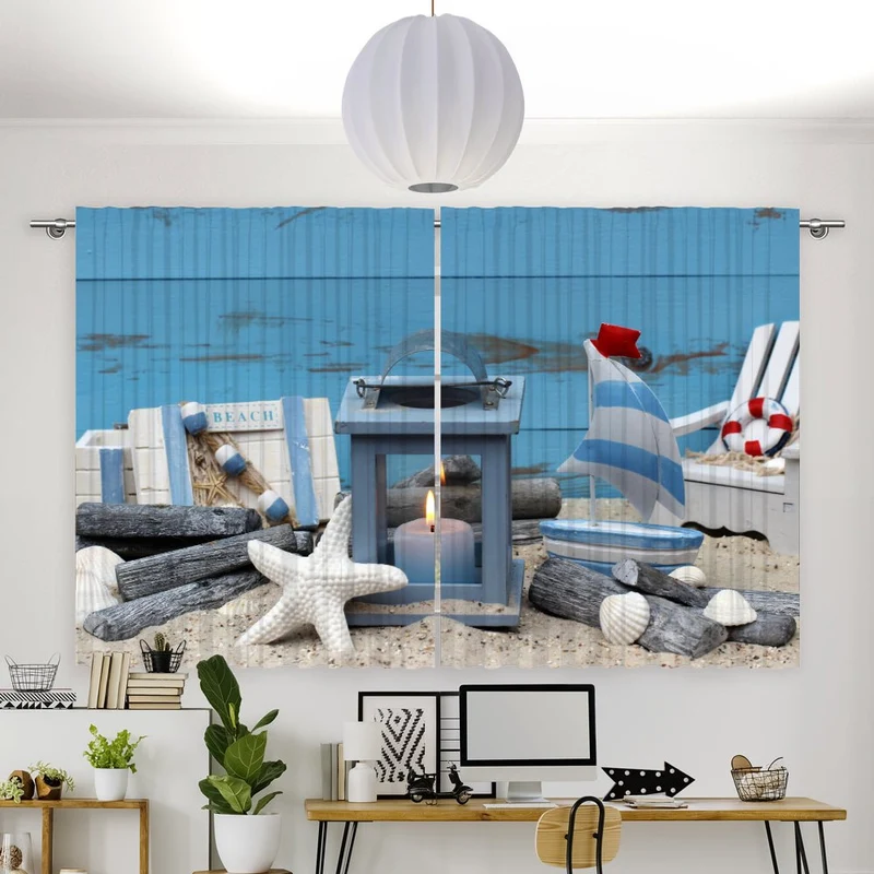 Vorhang Motiv "Maritim Sand shabby chic"