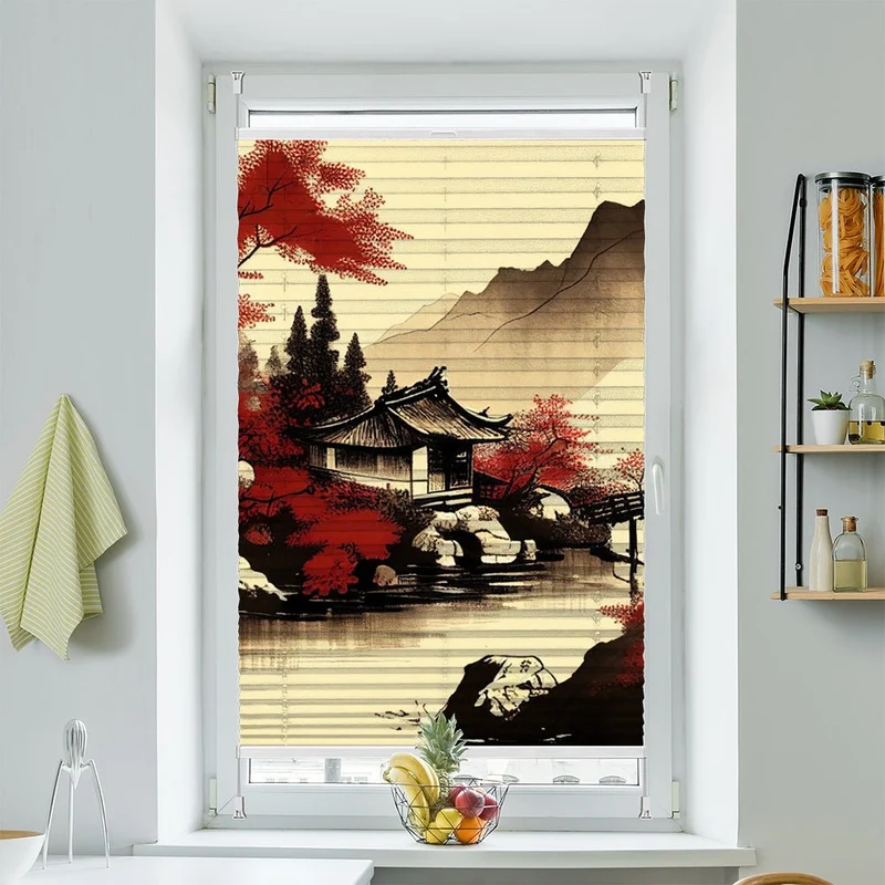 Wabenplissee Motiv "China Landschaft"