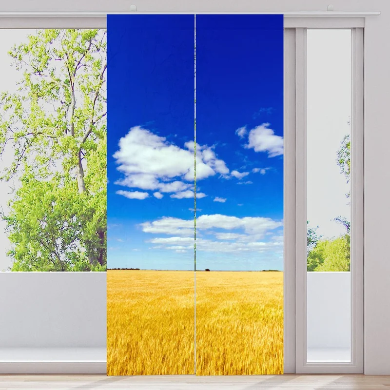 Schiebegardine Motiv "Kornfeld blauer Himmel"