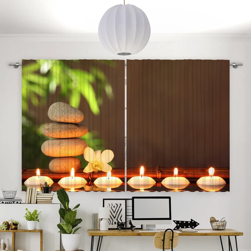 Vorhang Motiv "Zen stones Orchidee"