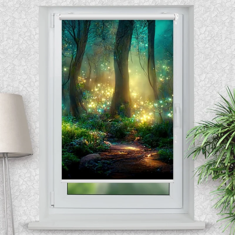 Klemmfix Rollo "Fantasie Maerchen Wald" | Motiv-Klemmrollo