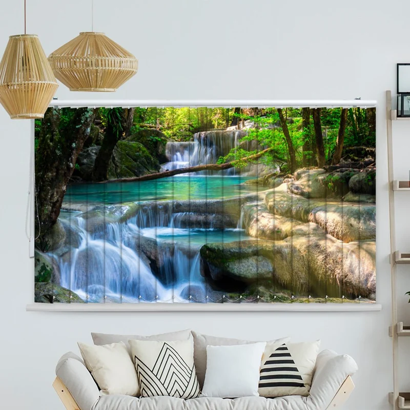 Lamellenvorhang Motiv "Thailand Regenwald Wasserfall"