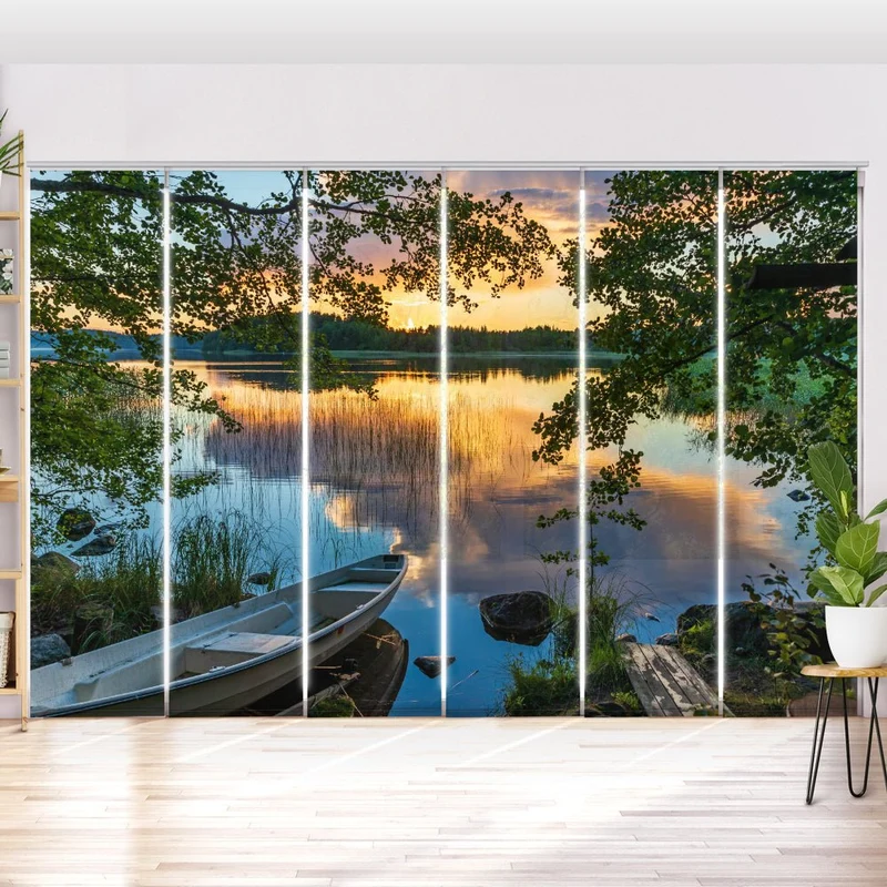 Schiebegardine Motiv "Wald See"