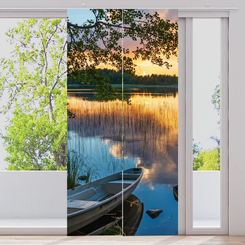 Schiebegardine Motiv "Wald See"