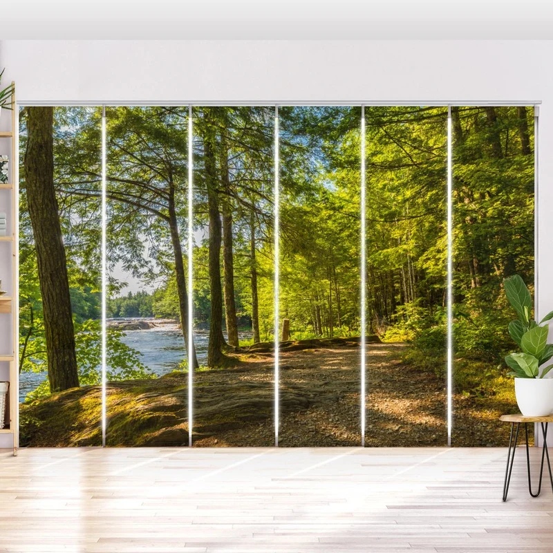 Schiebegardine Motiv "Wald Fluss"