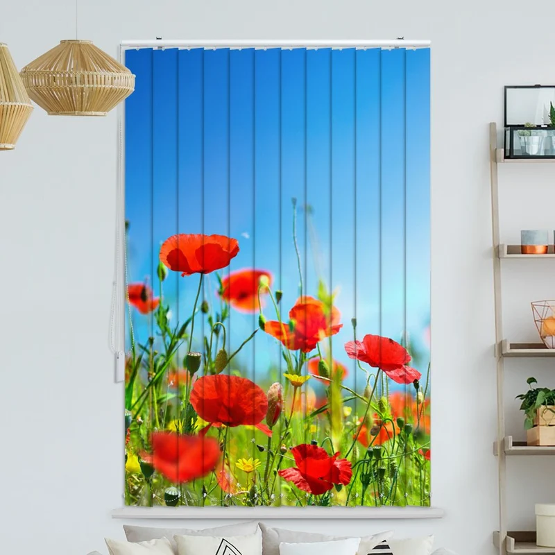 Lamellenvorhang Motiv "Wiese Sommer Mohn"