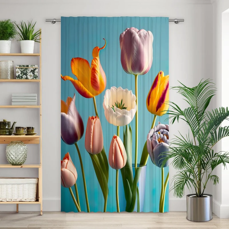 Vorhang Motiv "Blumen pop art"