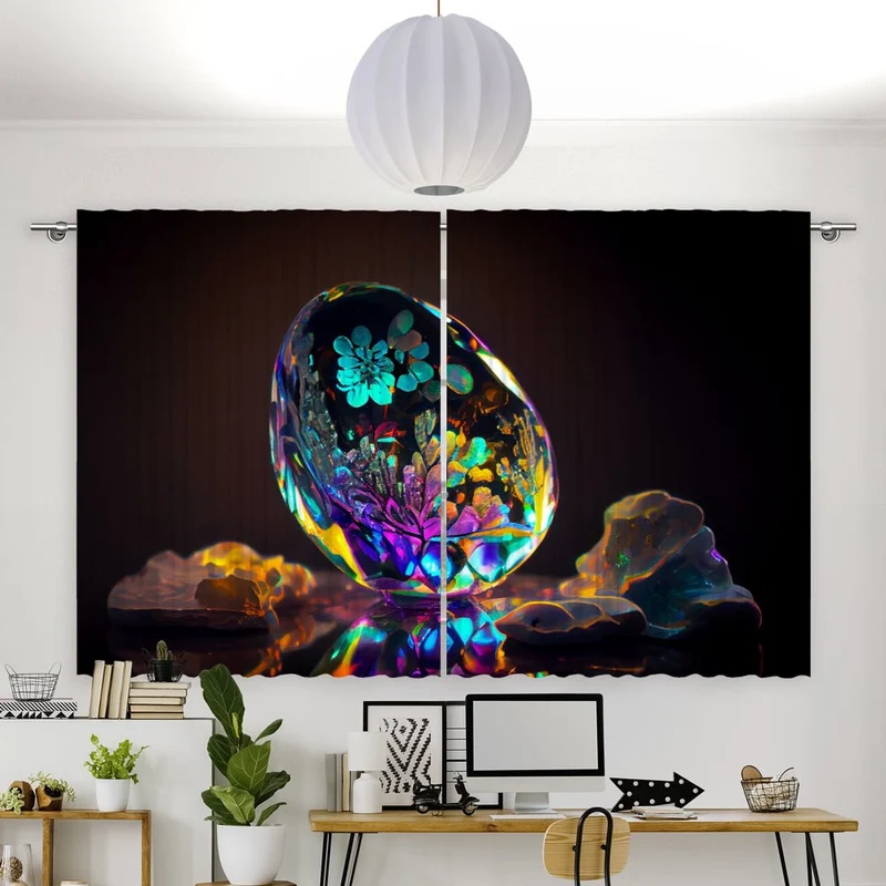 Vorhang Motiv "Opal Kristall bunt"