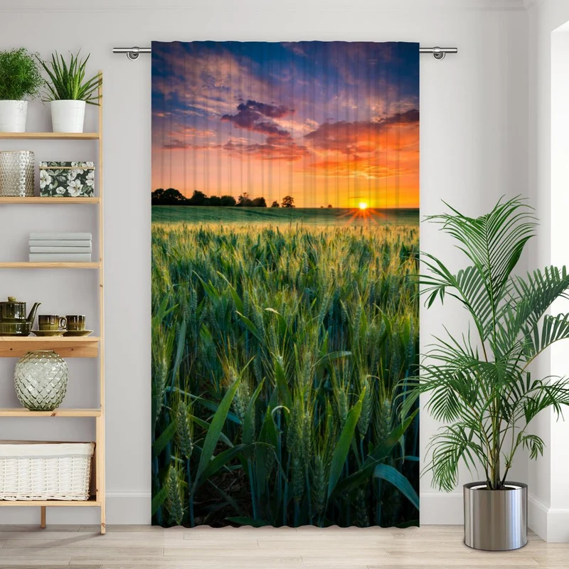 Vorhang Motiv "Kornfeld Sonnenuntergang"