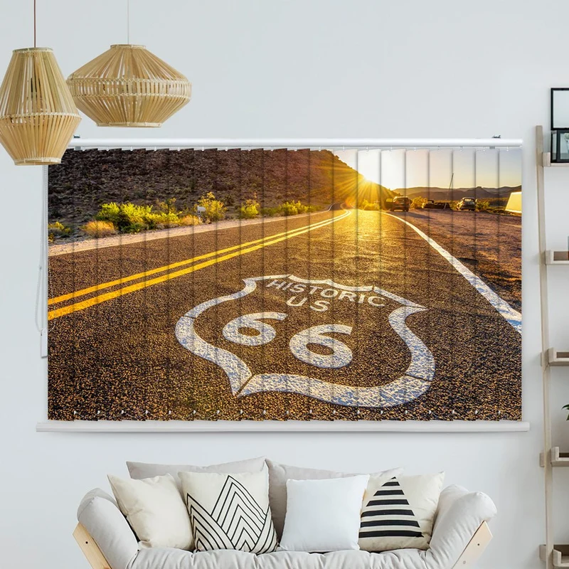 Lamellenvorhang Motiv "Route 66"