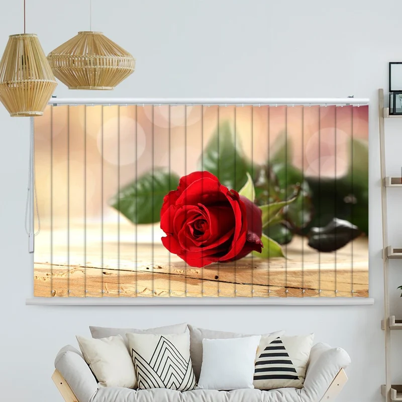 Lamellenvorhang Motiv "Rose rot vintage"