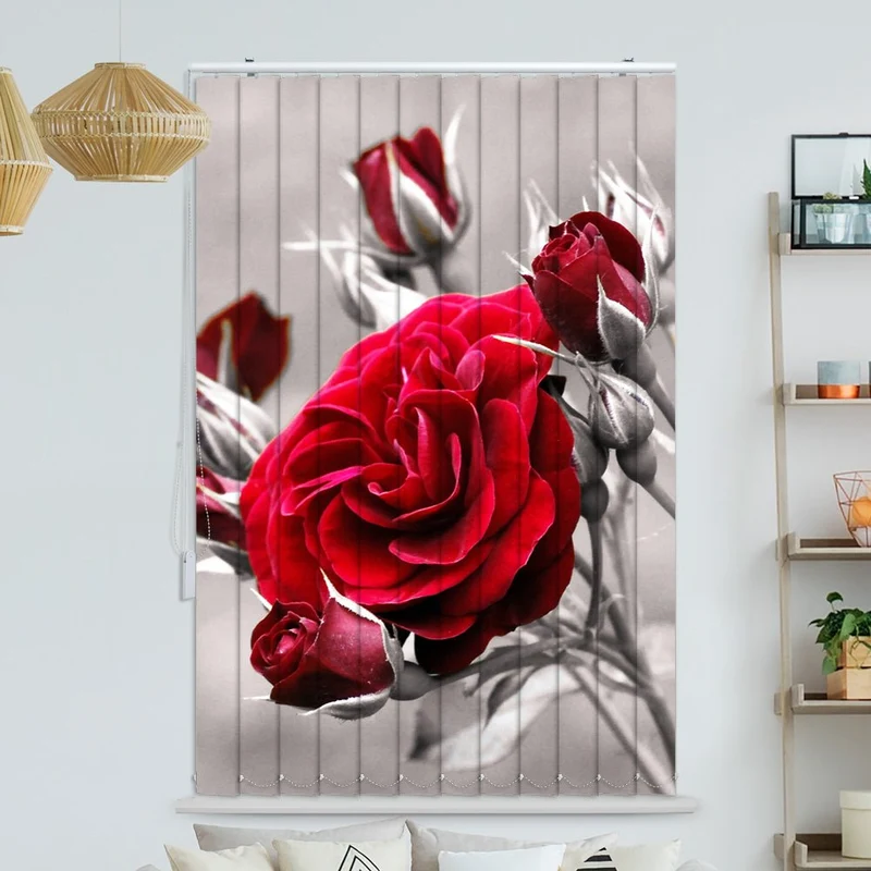 Lamellenvorhang Motiv "Rote Rosen"