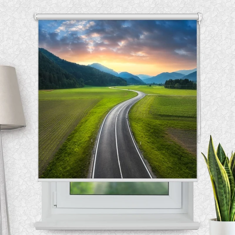 Motivrollo 'Landstrasse Alpen' | Bis B 430 x H 440 cm