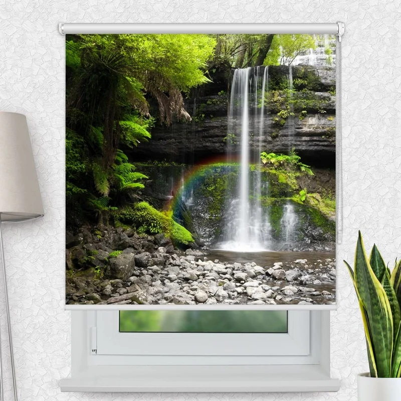 Motivrollo 'Wasserfall Wald' | Bis B 430 x H 440 cm