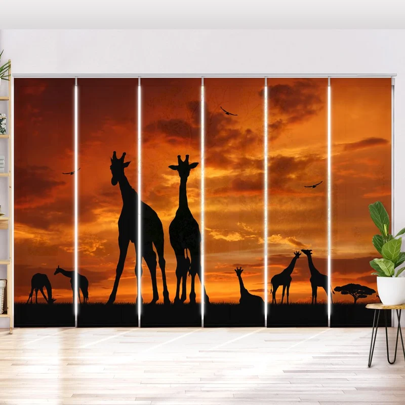 Schiebegardine Motiv "Giraffen Afrika"