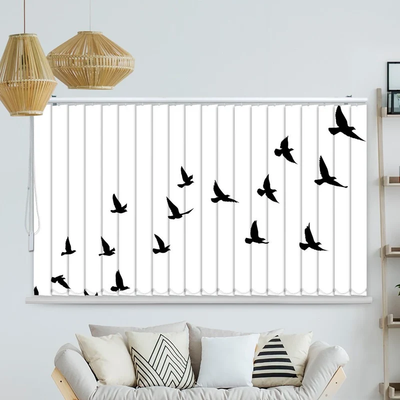 Lamellenvorhang Motiv "Vögel grafik Silhouette"
